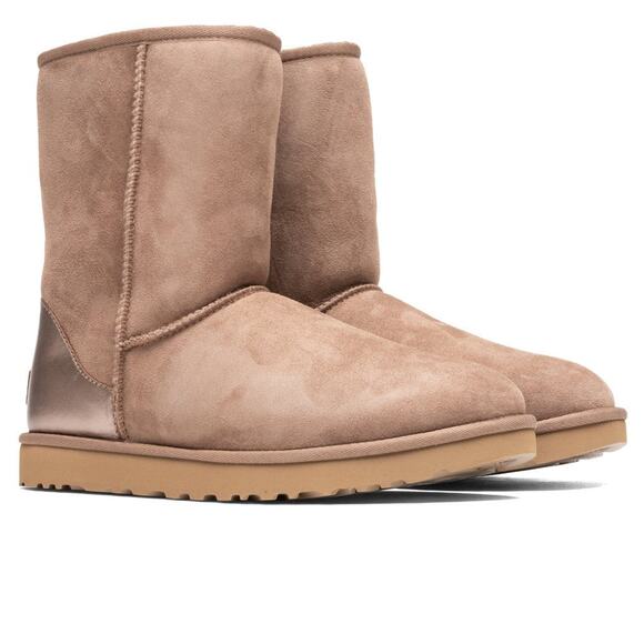 UGG Classic Short II Metallic Trim Boot Caribou Suede - 9 M - Picture 3 of 5